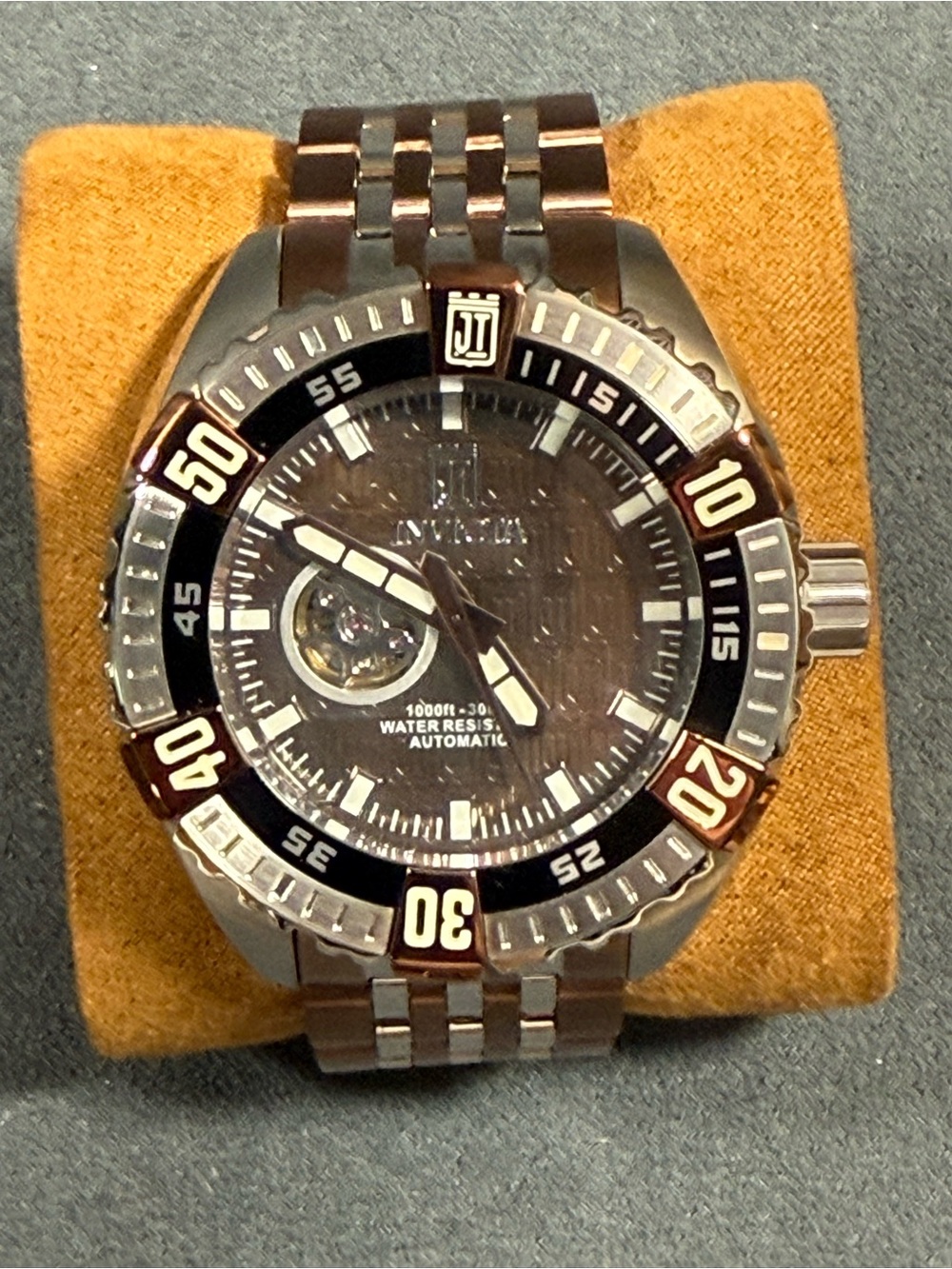 Invicta 15882 Jason Taylor Specialty Silver Black Stainless with Brown Dial